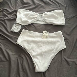 Aerie bikini- Color White. Top is a XL, bottom is M.